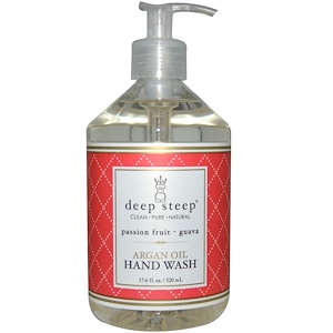 Deep Steep, Средство для мытья рук с аргановым маслом, гуава и маракуйя, 17.6 жидких унций (520 мл)