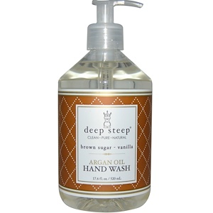 Deep Steep, Средство для мытья рук с аргановым маслом, ваниль и коричневый сахар, 17.6 жидких унций (520 мл)