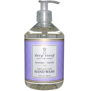 Deep Steep, Средство для мытья рук с аргановым маслом, ваниль и лаванда, 17.6 жидких унций (520 мл)