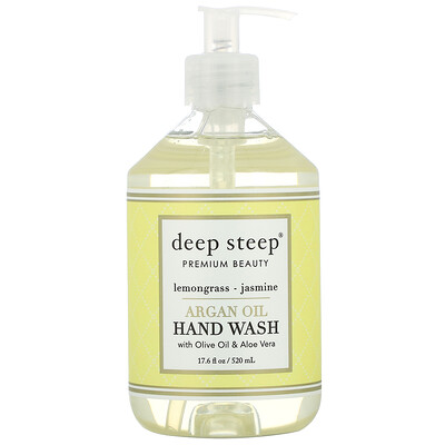 Deep Steep Средство для мытья рук с аргановым маслом, Лимонник — Жасмин, 17,6 жидких унций (520 мл)