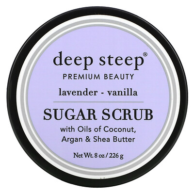 Deep Steep Сахарный скраб, Лаванда - ваниль, 8 унц. (226 г)