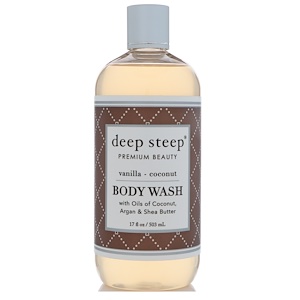 Deep Steep, Body Wash, Vanilla - Coconut, 17 fl oz (503 ml)