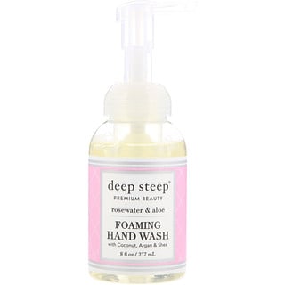 Deep Steep, Foaming Hand Wash, Rosewater & Aloe, 8 fl oz (237 ml)