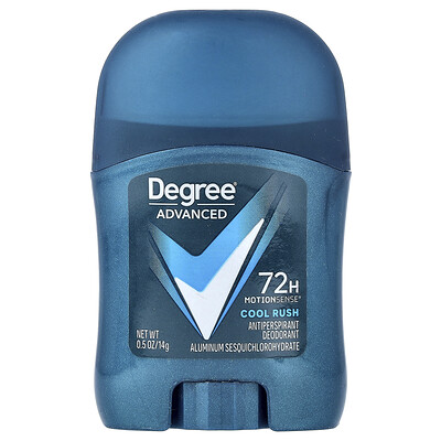 Product Image for Degree, Advanced, 72H MotionSense , Antiperspirant Deodorant, Cool Rush, 0.5 oz (14 g)