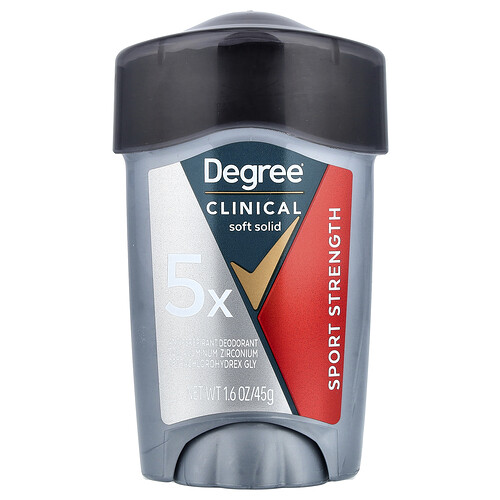 Degree Clinical, Antiperspirant Deodorant, Soft Solid, Sport Strength, 1.6 oz (45 g)