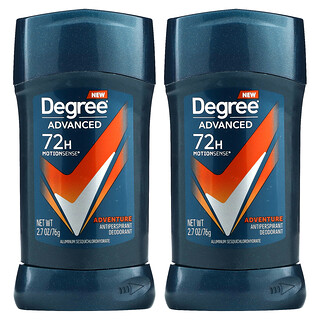 Degree, Advanced, 72H MotionSense®, Déodorant anti-transpirant, Adventure, Lot de 2, 76 g chacun