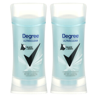 Degree, UltraClear, Noir + Blanc, Déodorant anti-transpirant, 2 paquets de 74 g chacun