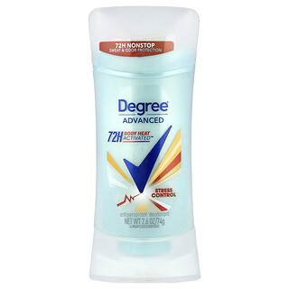 Degree, Advanced, 72H Body Heat Activated™, Déodorant anti-transpirant, Contrôle du stress, 74 g