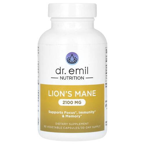 Dr. Emil Nutrition, Lion‘s Mane, Löwenmähne, 90 pflanzliche Kapseln