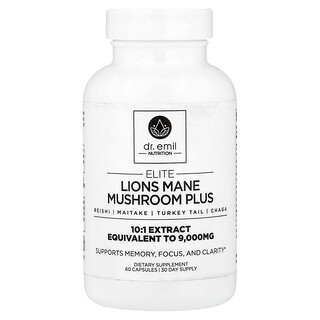 Dr. Emil Nutrition, Elite, Lions Mane Mushroom Plus, 60 Capsules