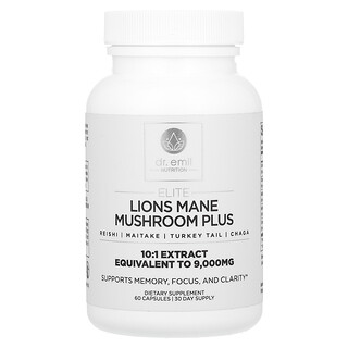 Dr. Emil Nutrition, Elite, гребінчастий гриб, 60 капсул