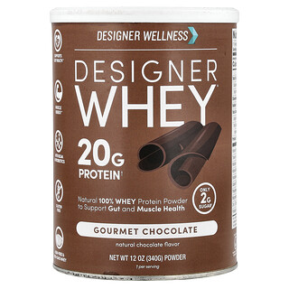 Designer Wellness, Designer Whey, натуральный 100% порошок из сывороточного протеина, вкус шоколада, 340 г (12 унций)
