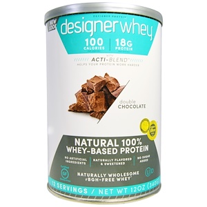 Designer Protein, Дизайнерская молочная сыворотка, с Акти-Бленд, натуральный 100%-ный белок на базе молочной сыворотки, двойной шоколад, 12 унций (340 г)