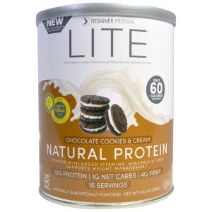 Купить Designer Protein, Легкий, натуральный белок, шоколадное печенье и сливки, 9,03 унции (256 г)  на IHerb