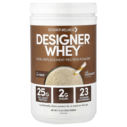 Photos - Vitamins & Minerals Designer Wellness Designer Wellness, Designer Whey®, Meal Replacement Protein Powder, Milk Chocolate, 1.72 lb DEP-01(783 g)
