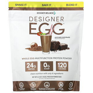 Designer Wellness, Designer Egg®, Whole Egg Multifunction Protein Powder, Dutched Chocolate, 12.4 oz (352 g)
