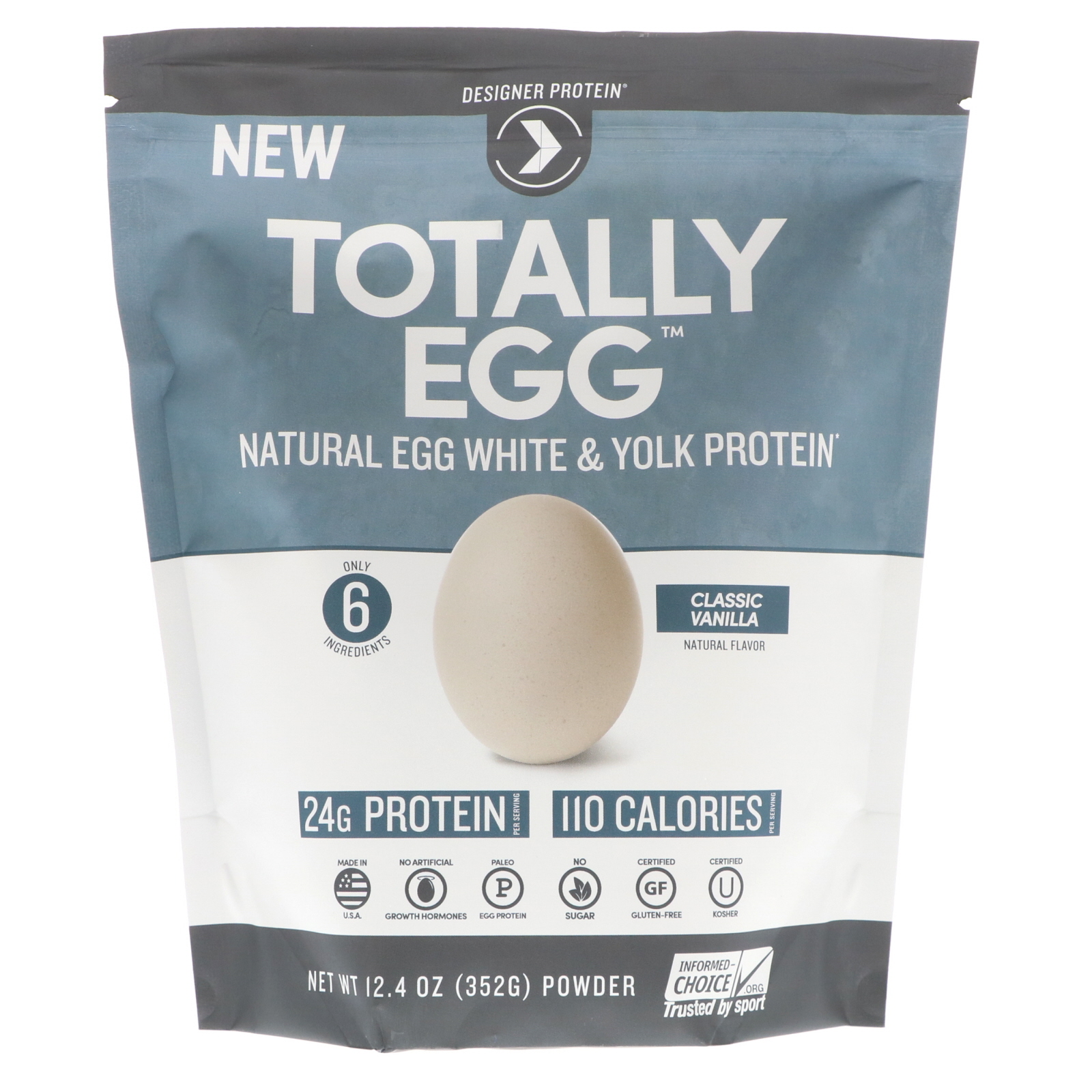Designer Protein, Totally Egg, Natural Egg White & Yolk Protein