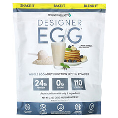 Designer Egg®, багатофункціональний протеїновий порошок із цільного яйця, класична ваніль, 352 г (12,4 унції)