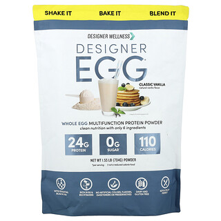 ديزاينر ويلنيس‏, Designer Egg® ، مسحوق بروتين متعدد الوظائف للبيض الكامل ، بنكهة الفانيليا الكلاسيكية ، 1.55 رطل (704 جم)