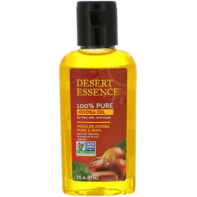 Купить Desert Essence 100% чистое масло жожоба, для волос, кожи и кожи головы, 59 мл (2 жидк. Унции)