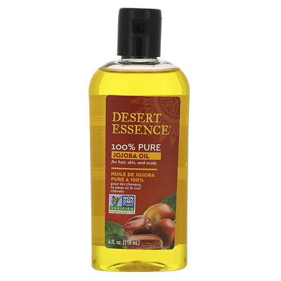 Desert Essence 100 % масло жожоба для ухода за волосами, кожей и кожей головы, 118 мл (4 жидких унции)