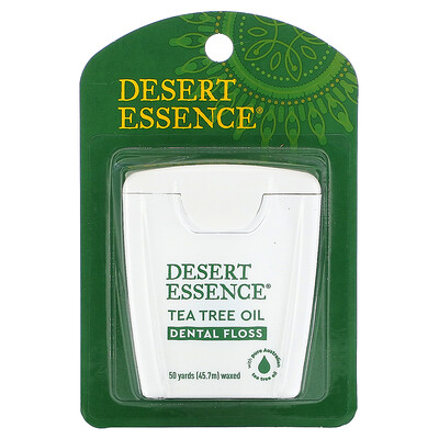 Desert Essence Зубная нить с маслом чайного дерева, вощеная, 45,7 м (50 ярдов)