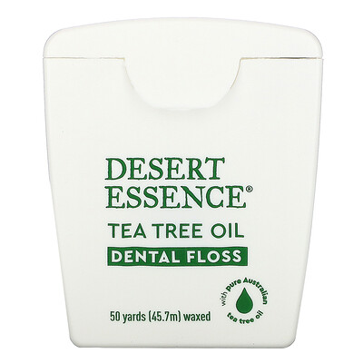 Desert Essence Зубная нить с маслом чайного дерева, вощеная, 45,7 м (50 ярдов)