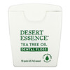 Desert Essence, Benang Gigi dengan Minyak Tea Tree, Berlapis Lilin, 45,7 m (50 Yd)