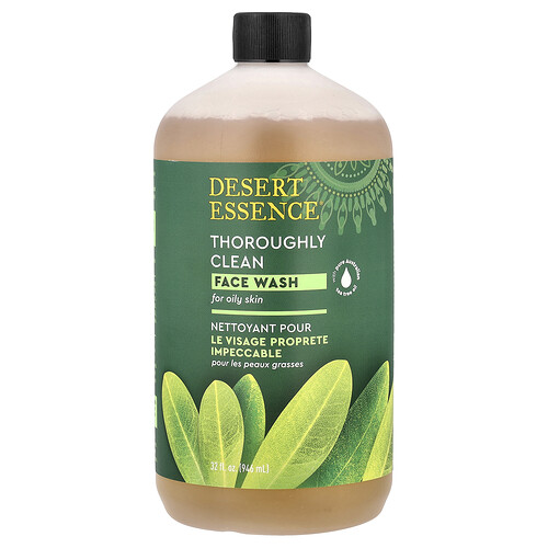 Desert Essence Thoroughly Clean Face Wash, For Oily Skin, 32 fl oz (946 ml)
