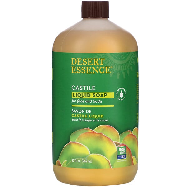 Desert Essence, Кастильское жидкое мыло с маслом чайного дерева Eco-Harvest, 960 мл (32 жидких унции)