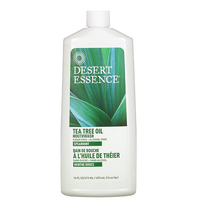 Desert Essence Tea Tree Oil Mouthwash, Spearmint, 16 fl oz (473 ml)
