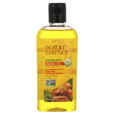 Купить Desert Essence Organic Jojoba Oil for Hair, Skin and Scalp, 4 fl oz (118 ml)