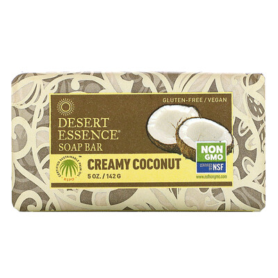 Купить Desert Essence Мыло, кремовый кокос, 5 унций (142 г)
