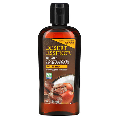 Desert Essence Масло органического кокоса, жожоба и чистого кофе, 118мл (4жидк.унции)