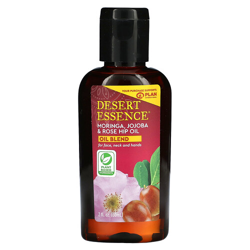 Desert Essence, Aceite de moringa, jojoba y rosa mosqueta, 60 ml (2 oz. líq.)