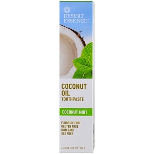 Desert Essence, Зубная паста с кокосовым маслом, Кокос и мята, 6,25 унции (176 г)