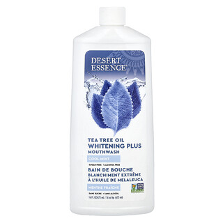 Desert Essence, Huile de tea tree, Bain de bouche blanchissant, Menthe fraîche, 473 ml