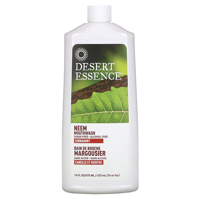 Desert Essence Натуральный ополаскиватель для полости рта с нимом, Cinnamint, 16 унции (480 мл)