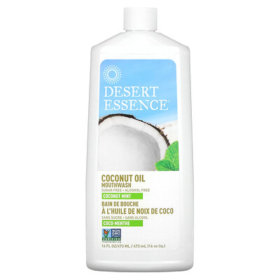 Desert Essence ополаскиватель для рта с кокосовым маслом, кокосовая мята, 473мл (16жидк. унций)