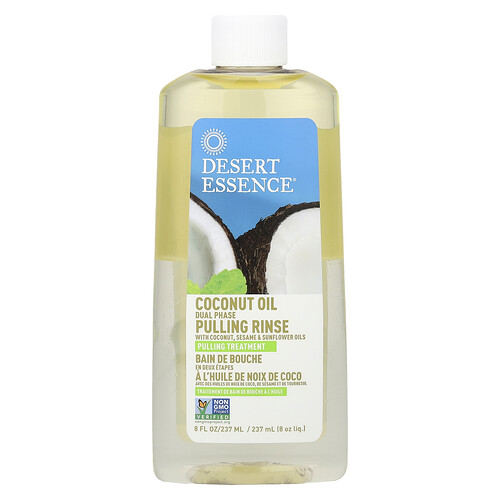 Desert Essence, Coconut Oil Dual Phase, Pulling Rinse, 8 fl oz (237 ml)