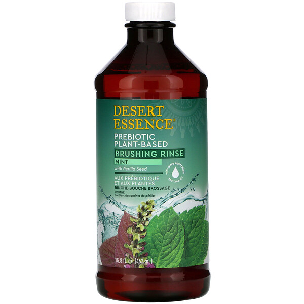 Desert Essence‏, Prebiotic, Plant-Based Brushing Rinse, Mint, 15.8 fl oz (467 ml)
