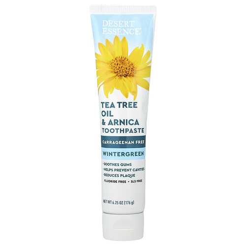 Desert Essence, Tea Tree Oil & Arnica Toothpaste, Wintergreen, 6.25 oz (176 g)
