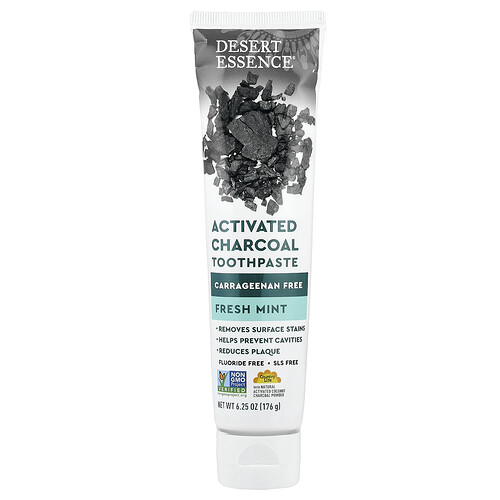 Desert Essence, Activated Charcoal Toothpaste, Fresh Mint, 6.25 oz (176 g)
