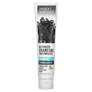 Desert Essence, Pastă de dinți cu cărbune activat, mentă proaspătă, 6,25 oz (176 g)