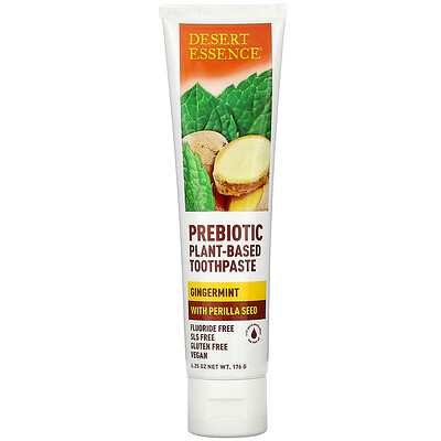 Купить Desert Essence Prebiotic, Plant-Based Toothpaste, Gingermint, 6.25 oz (176 g)