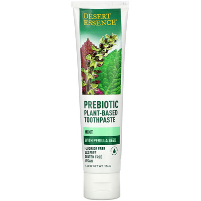Купить Desert Essence Prebiotic, Plant-Based Toothpaste, Mint, 6.25 oz (176 g)