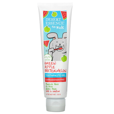 Desert Essence Kids, Toothpaste Gel, Green Apple Watermelon, 4.7 oz (133 g)