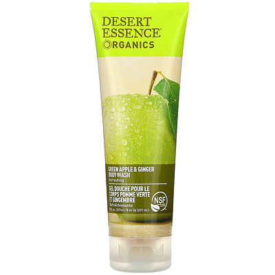 Desert Essence Organics, гель для душа, зеленое яблоко и имбирь, 8 жидких унций (237 мл)
