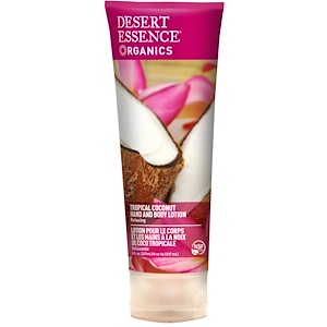 Desert Essence, Органический лосьон для рук и тела, тропический кокос, 8 жидких унций (237 мл)