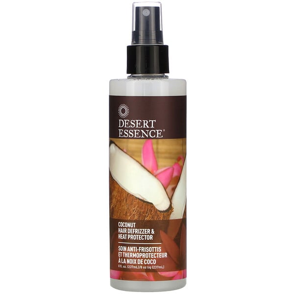 Desert Essence, Выпрямляющее средство и термозащита для волос с кокосом, 237 мл (8,5 жидкой унции)